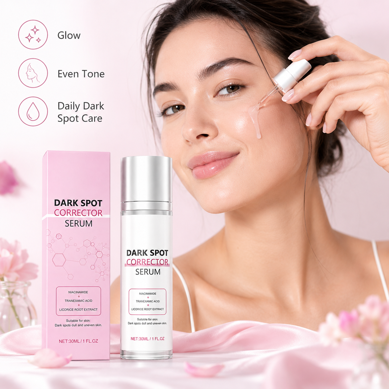 Dark Spot Corrector Serum – Niacinamide & Tranexamic Acid Face Serum for Brighter, More Even-Looking Skin