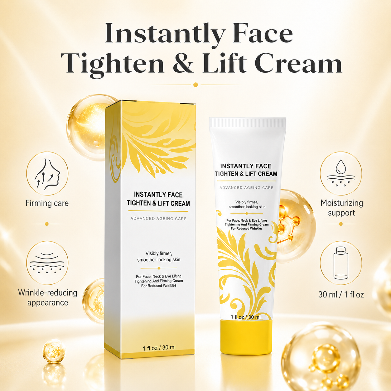 Firming & Lifting Face Cream – Advanced Anti-Ageing Moisturizer for Face, Neck & Eye Area, 30ml