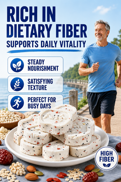 Pure Superfood Grain Bites – Premium Red Date & Poria Eight Treasures Cake 🤍🌾✨ | Low Sugar · Light Calories · Whole Grain Goodness – LUN