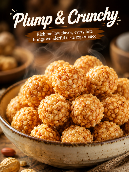 Cacahuetes de ñame bañados en sésamo. Sabor original