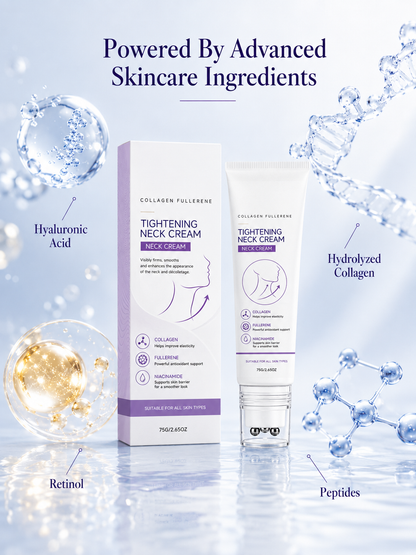 Ball Roller Tightening Neck Cream – Collagen Fullerene Firming Care for Neck & Jawline, Lightweight Hydrating Formula-HS