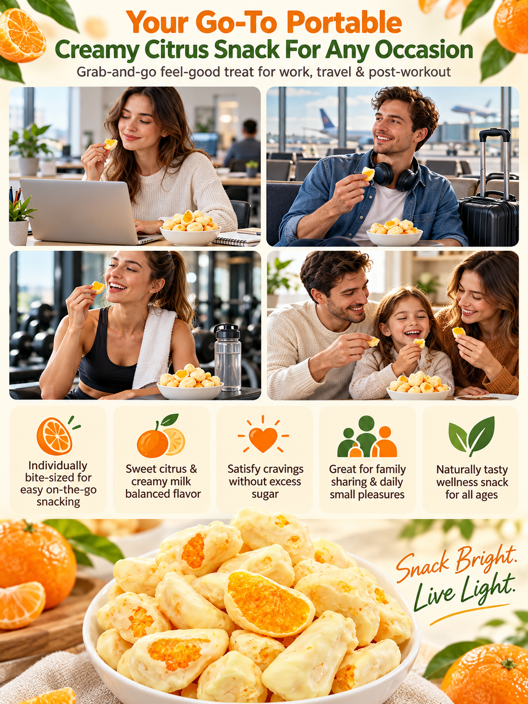 Crispy Milk-Skin Tangerine  Yogurt-Coated Mandarin Orange Bites – Sweet, Tangy & Crunchy-Zack