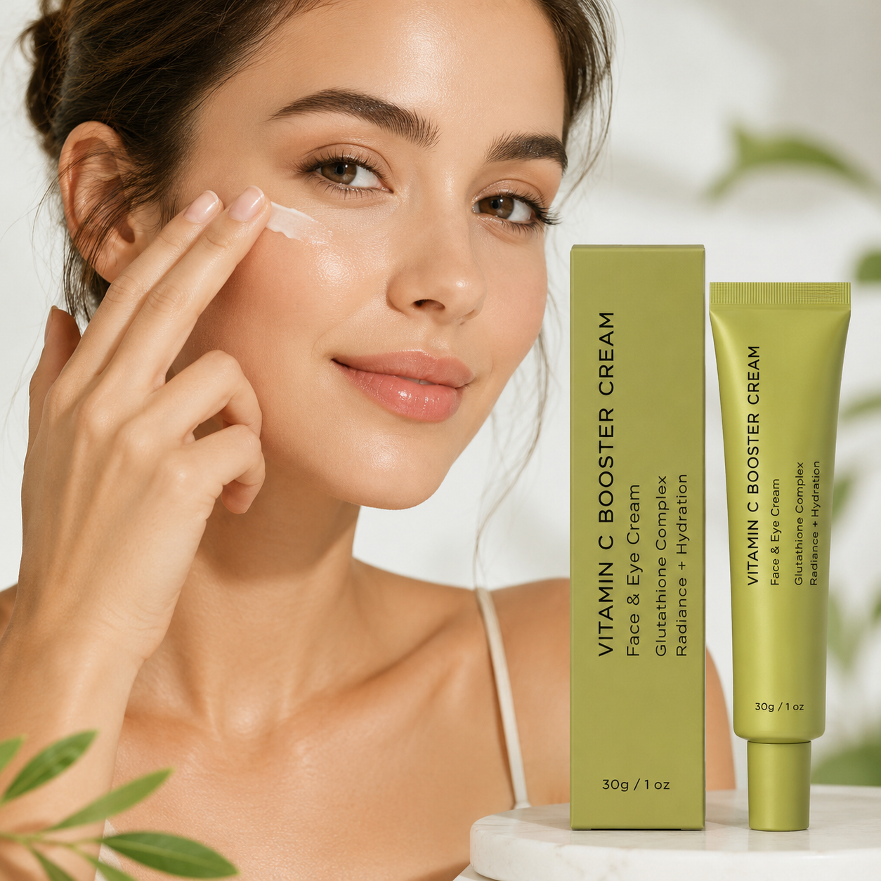 Vitamin C Booster Face & Eye Cream – Glutathione Complex Brightening Moisturizer for Radiance & Hydration