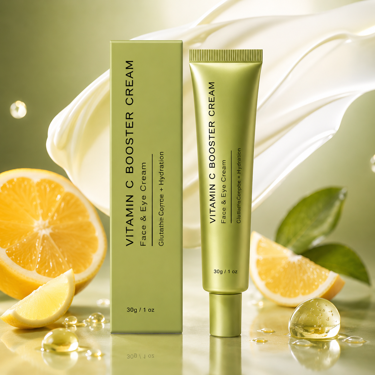 Vitamin C Booster Face & Eye Cream – Glutathione Complex Brightening Moisturizer for Radiance & Hydration