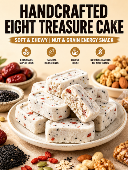 Pure Superfood Grain Bites – Premium Red Date & Poria Eight Treasures Cake 🤍🌾✨ | Low Sugar · Light Calories · Whole Grain Goodness – LUN