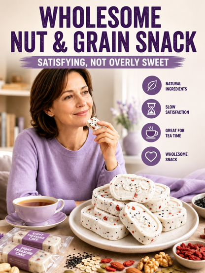 Pure Superfood Grain Bites – Premium Red Date & Poria Eight Treasures Cake 🤍🌾✨ | Low Sugar · Light Calories · Whole Grain Goodness – LUN