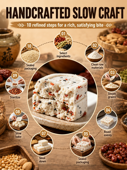Pure Superfood Grain Bites – Premium Red Date & Poria Eight Treasures Cake 🤍🌾✨ | Low Sugar · Light Calories · Whole Grain Goodness – LUN