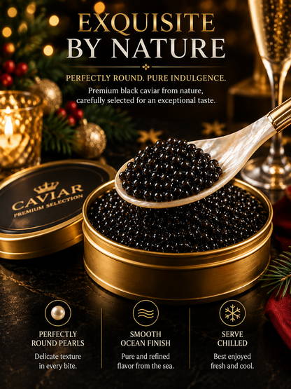 ✨Christmas Black Gold Sturgeon Caviar 🎄 Plump Pearl Luxury🥄 A Festive Ocean-Sourced Delicacy for Elegant Holiday Moments-lan
