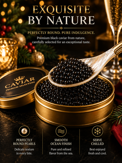 ✨Christmas Black Gold Sturgeon Caviar 🎄 Plump Pearl Luxury🥄 A Festive Ocean-Sourced Delicacy for Elegant Holiday Moments-lan