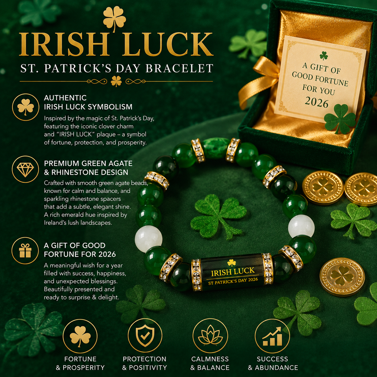 🔥Irish Luck St. Patrick's Day Bracelet Luck Bracelet - Attract Wealth, Abundance and Perfect Good Luck Gift for 2026!-HS