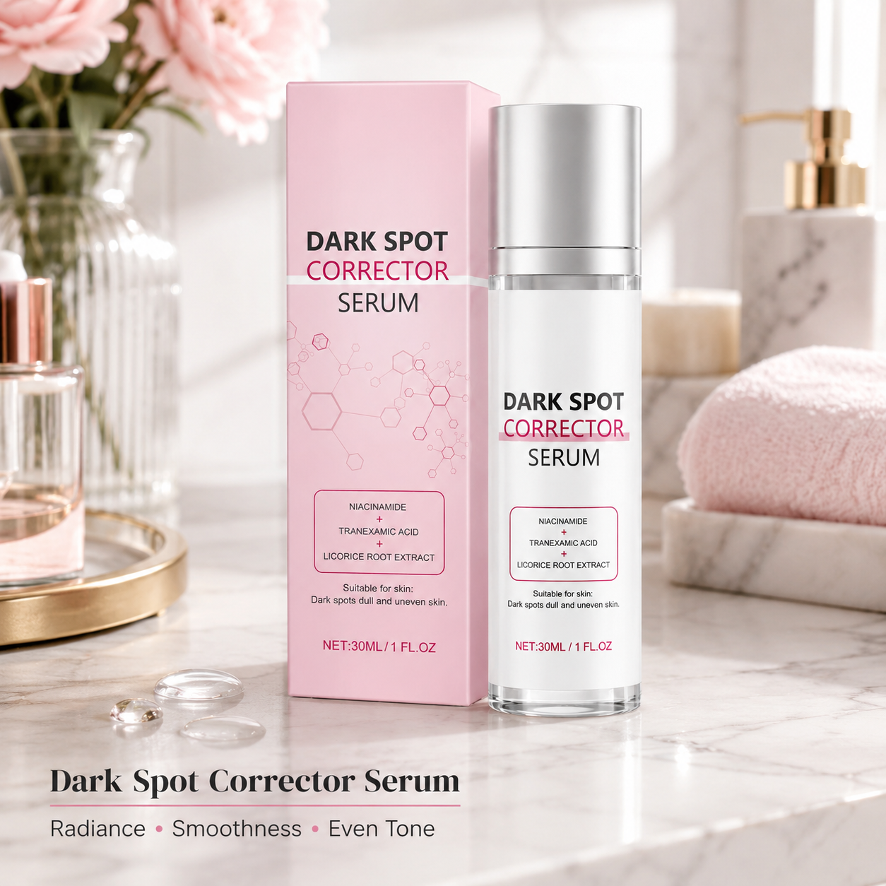 Dark Spot Corrector Serum – Niacinamide & Tranexamic Acid Face Serum for Brighter, More Even-Looking Skin