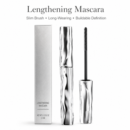 Lengthening Mascara – Waterproof Slim Brush Mascara for Longer-Looking, Defined & Smudge-Resistant Lashes