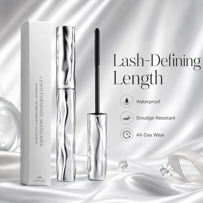 Lengthening Mascara – Waterproof Slim Brush Mascara for Longer-Looking, Defined & Smudge-Resistant Lashes