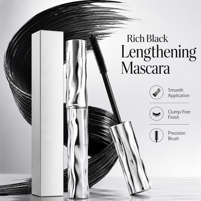 Lengthening Mascara – Waterproof Slim Brush Mascara for Longer-Looking, Defined & Smudge-Resistant Lashes