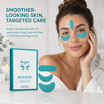 Peptide-Infused Face & Eye Tape – Targeted Smoothing Patches for Forehead, Under-Eye & Smile Lines