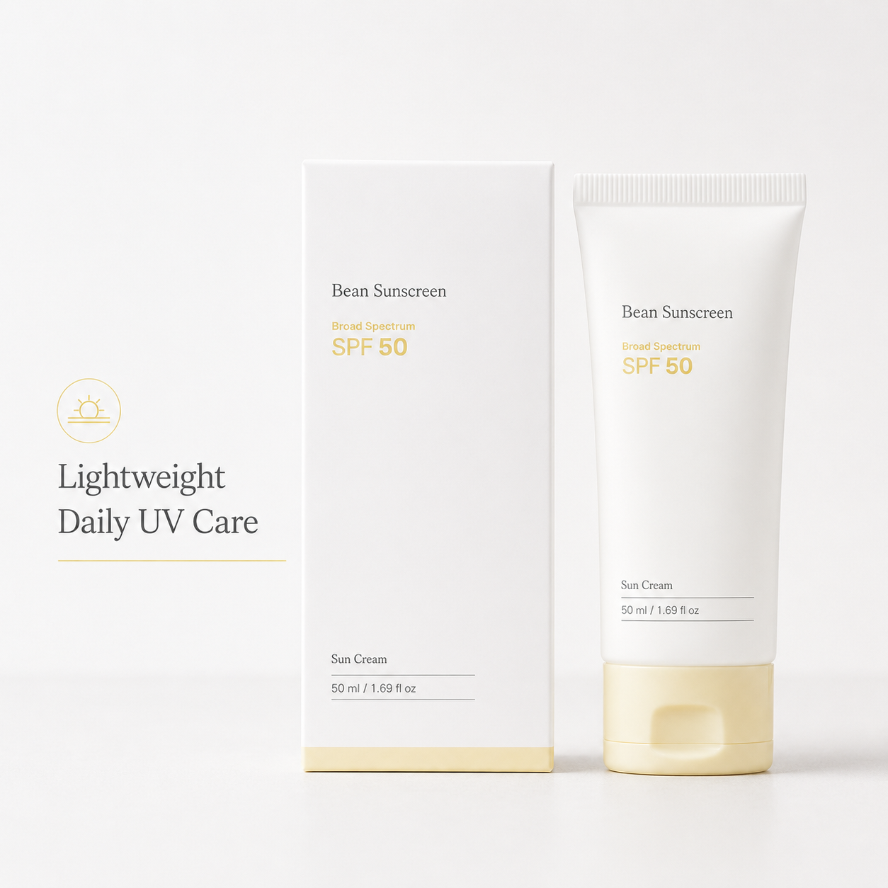 Bean Sunscreen SPF 50 – Lightweight Broad Spectrum Sun Cream for Daily UV Protection & Hydrating Comfort