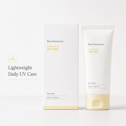 Bean Sunscreen SPF 50 – Lightweight Broad Spectrum Sun Cream for Daily UV Protection & Hydrating Comfort