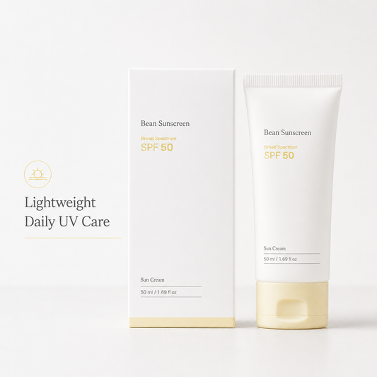 Bean Sunscreen SPF 50 – Lightweight Broad Spectrum Sun Cream for Daily UV Protection & Hydrating Comfort