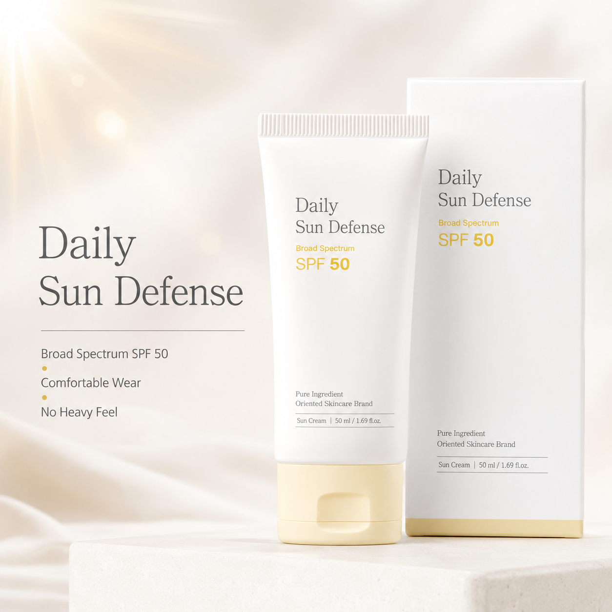 Bean Sunscreen SPF 50 – Lightweight Broad Spectrum Sun Cream for Daily UV Protection & Hydrating Comfort