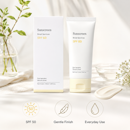 Bean Sunscreen SPF 50 – Lightweight Broad Spectrum Sun Cream for Daily UV Protection & Hydrating Comfort