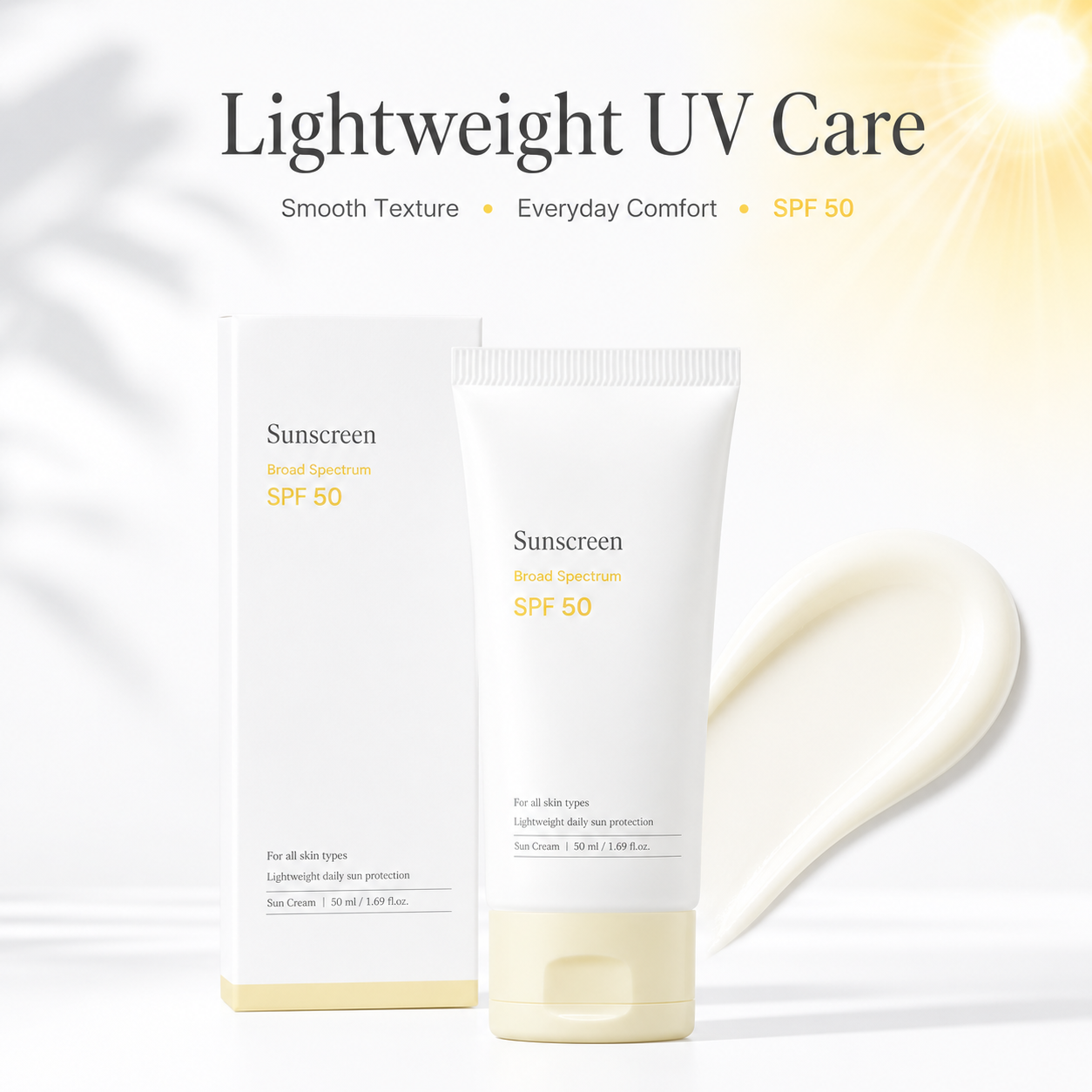 Bean Sunscreen SPF 50 – Lightweight Broad Spectrum Sun Cream for Daily UV Protection & Hydrating Comfort