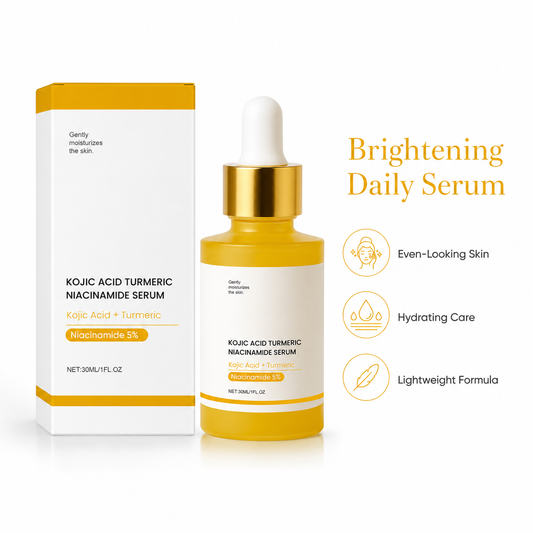 Kojic Acid Turmeric Niacinamide Serum – Brightening Daily Face Serum for Even-Looking, Hydrated & Radiant Skin