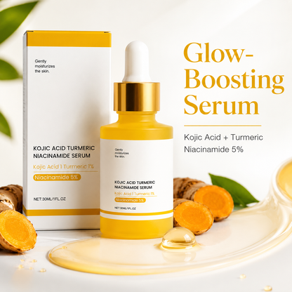 Kojic Acid Turmeric Niacinamide Serum – Brightening Daily Face Serum for Even-Looking, Hydrated & Radiant Skin