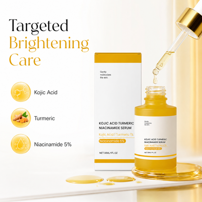 Kojic Acid Turmeric Niacinamide Serum – Brightening Daily Face Serum for Even-Looking, Hydrated & Radiant Skin