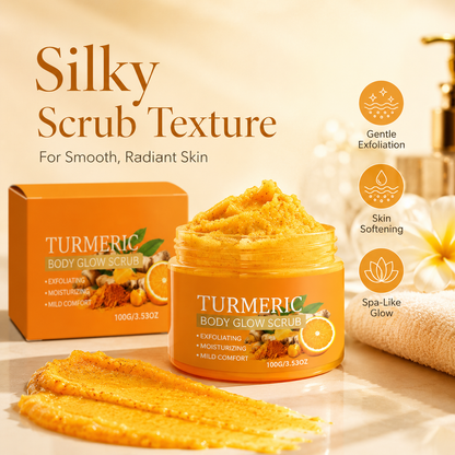 Turmeric Body Glow Scrub – Exfoliating & Moisturizing Citrus Body Polish for Smooth, Radiant-Looking Skin