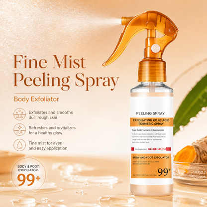 Kojic Acid Turmeric Peeling Spray – Exfoliating Body & Foot Spray for Smoother, Brighter-Looking Skin