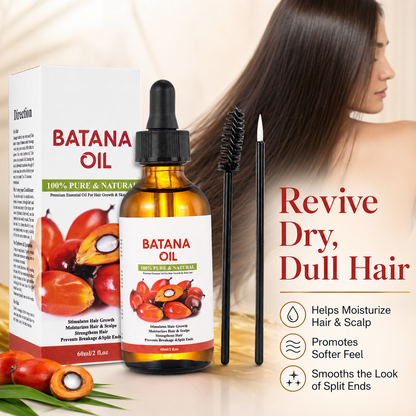 Batana Oil Hair & Scalp Nourishing Oil – 100% Pure Natural Hair Growth Support Oil with Precision Applicators