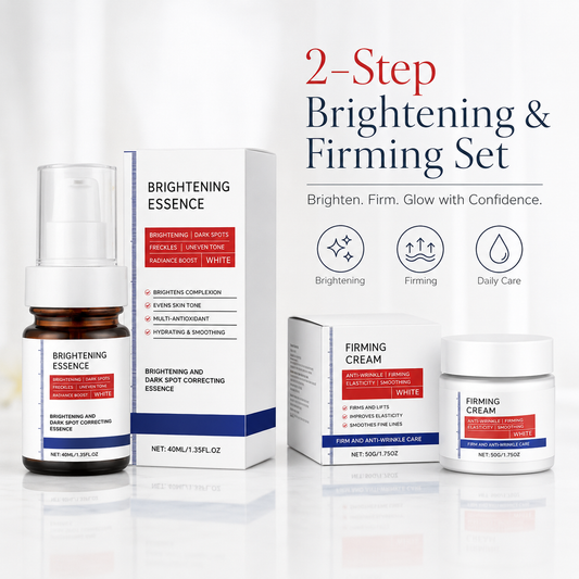 2-Step Brightening & Firming Skincare Set – Brightening Essence & Firming Cream Duo for Even-Looking, Smooth & Radiant Skin
