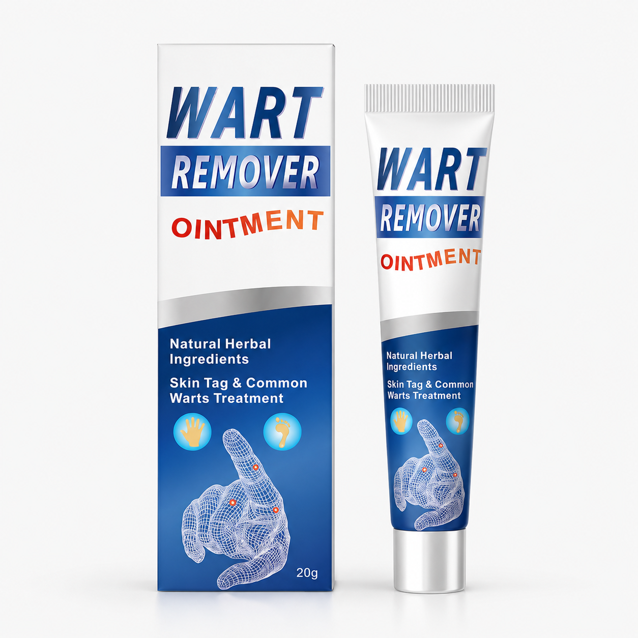 Wart Remover Ointment – Natural Herbal Skin Tag & Common Wart Care Cream for Hands & Feet, 20g