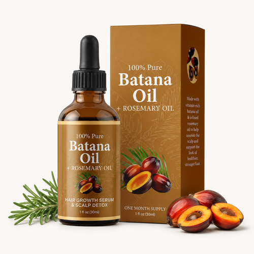 Batana Oil + Rosemary Hair & Scalp Serum – 100% Pure Nourishing Oil for Stronger, Shinier-Looking Hair