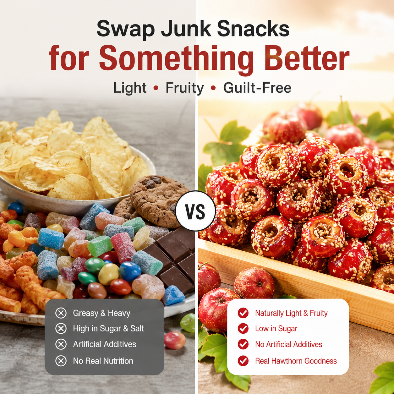 Premium Hawthorn Fruit Crisps – Sweet-Tart Freeze-Dried Snack for Work & Travel-HS
