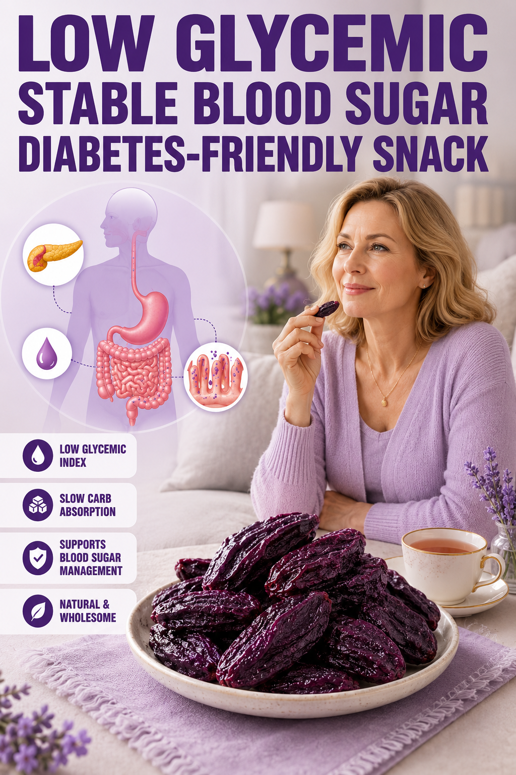 Snack saludable bajo en grasa de batata morada-HS