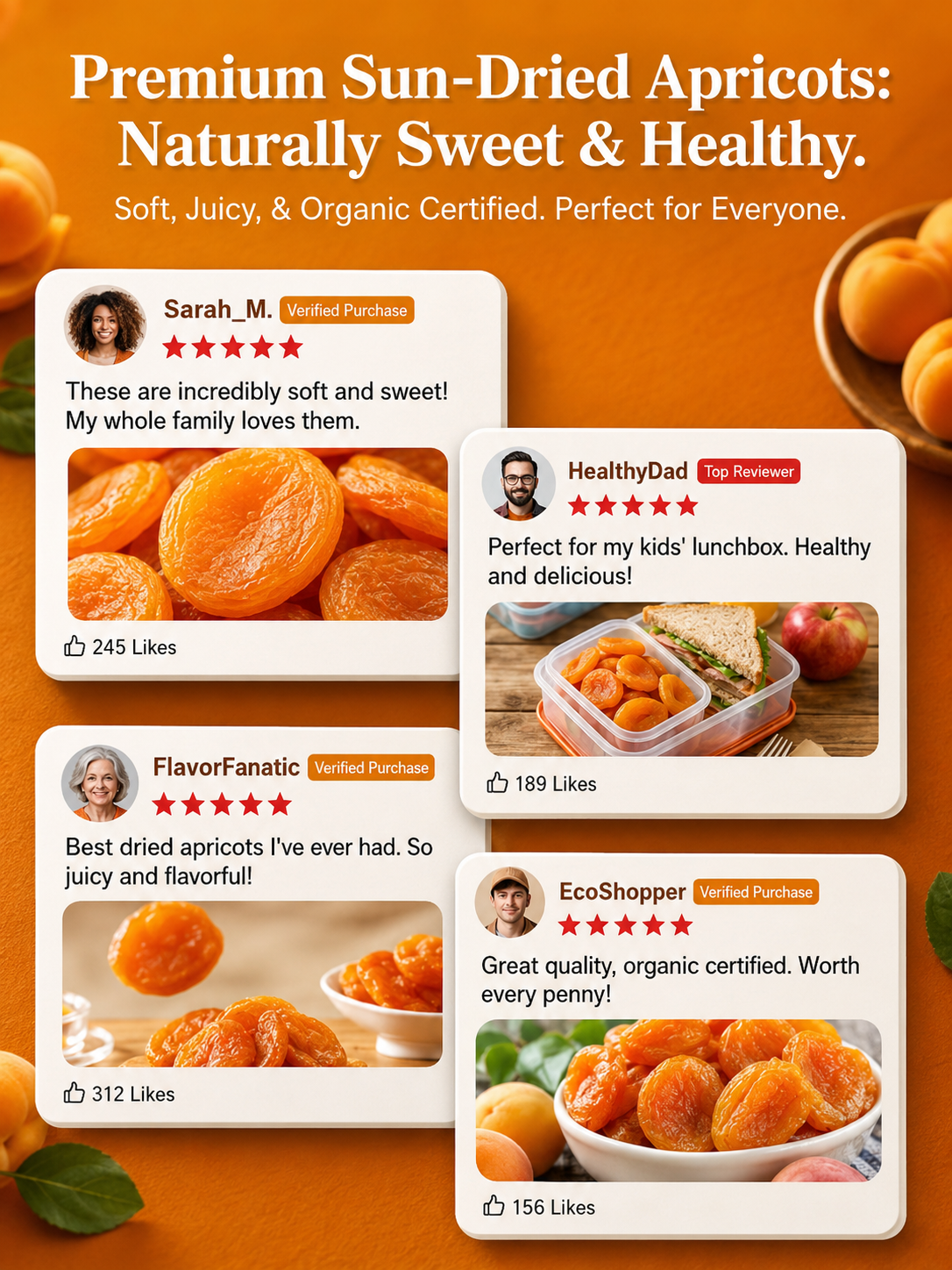 California specialty dried apricots, 100% natural and additive-free-Zack