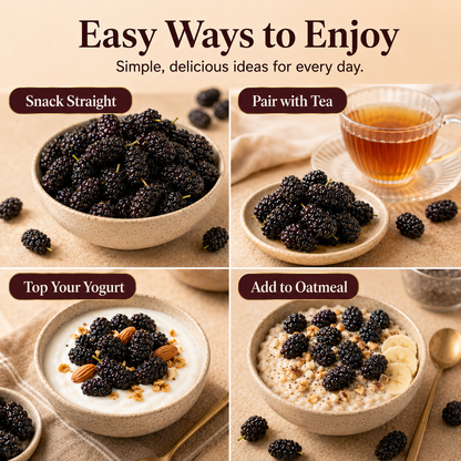 Dried Mulberries – Naturally Sweet Soft & Chewy Dark Berry Snack-JXX