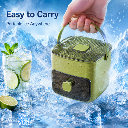 48-Cube 3-in-1 Portable Ice Cube Maker Box with Storage Drawer – Make, Release & Store Ice Easily for Cold Drinks-LUN
