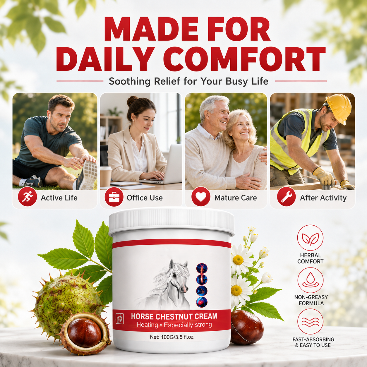 🌿 Herbal Warming Horse Balm Massage Gel | Comfort for Tired Muscles & Joints 💪-HS