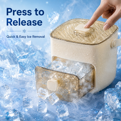 48-Cube 3-in-1 Portable Ice Cube Maker Box with Storage Drawer – Make, Release & Store Ice Easily for Cold Drinks-LUN