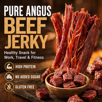 Pure Angus Beef Jerky – Healthy Snack for Work, Travel & Fitness-LUN