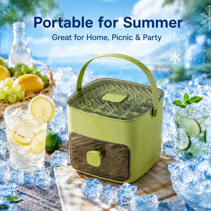 48-Cube 3-in-1 Portable Ice Cube Maker Box with Storage Drawer – Make, Release & Store Ice Easily for Cold Drinks-LUN
