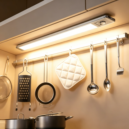Motion Sensor Under Cabinet Lights – Rechargeable Dimmable LED Night Light with Magnetic Installation for Kitchen, Closet, Stairs & Pantry-LUN