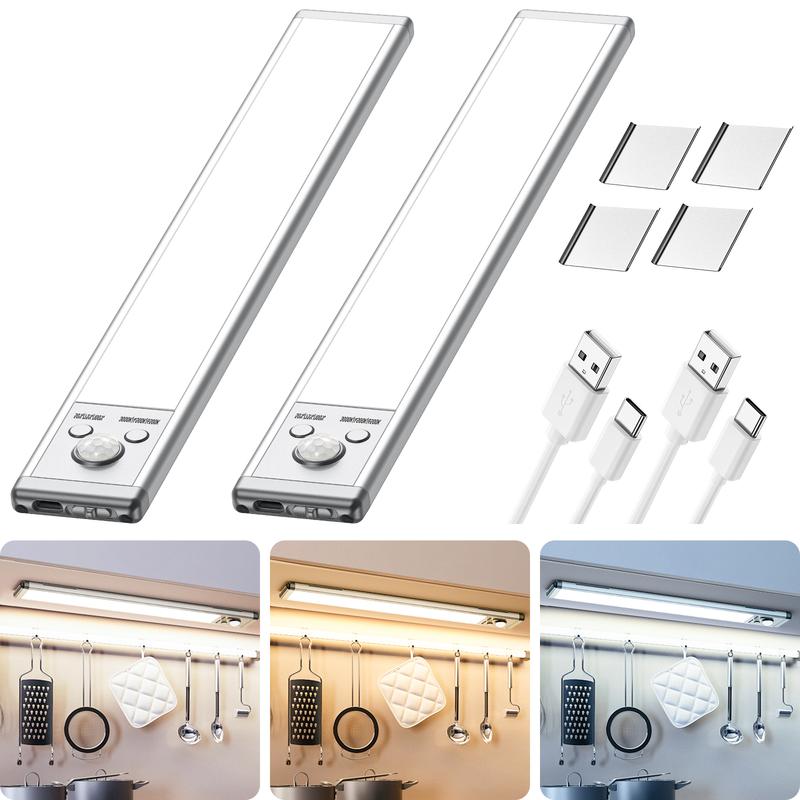 Motion Sensor Under Cabinet Lights – Rechargeable Dimmable LED Night Light with Magnetic Installation for Kitchen, Closet, Stairs & Pantry-LUN