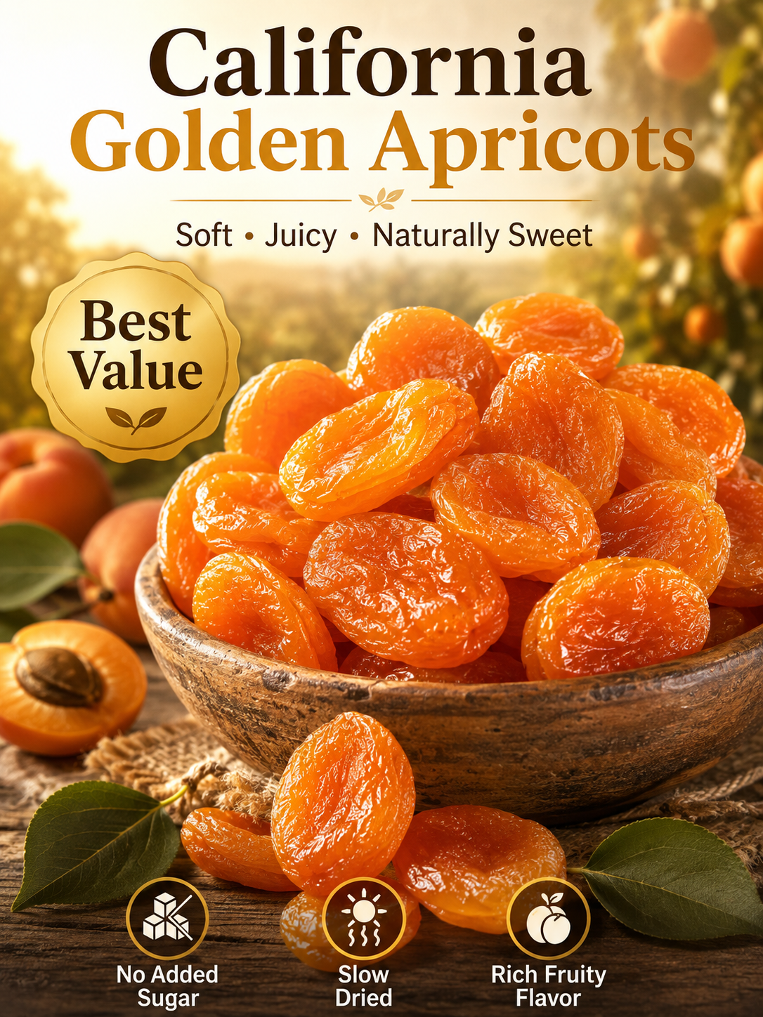 California specialty dried apricots, 100% natural and additive-free-Zack