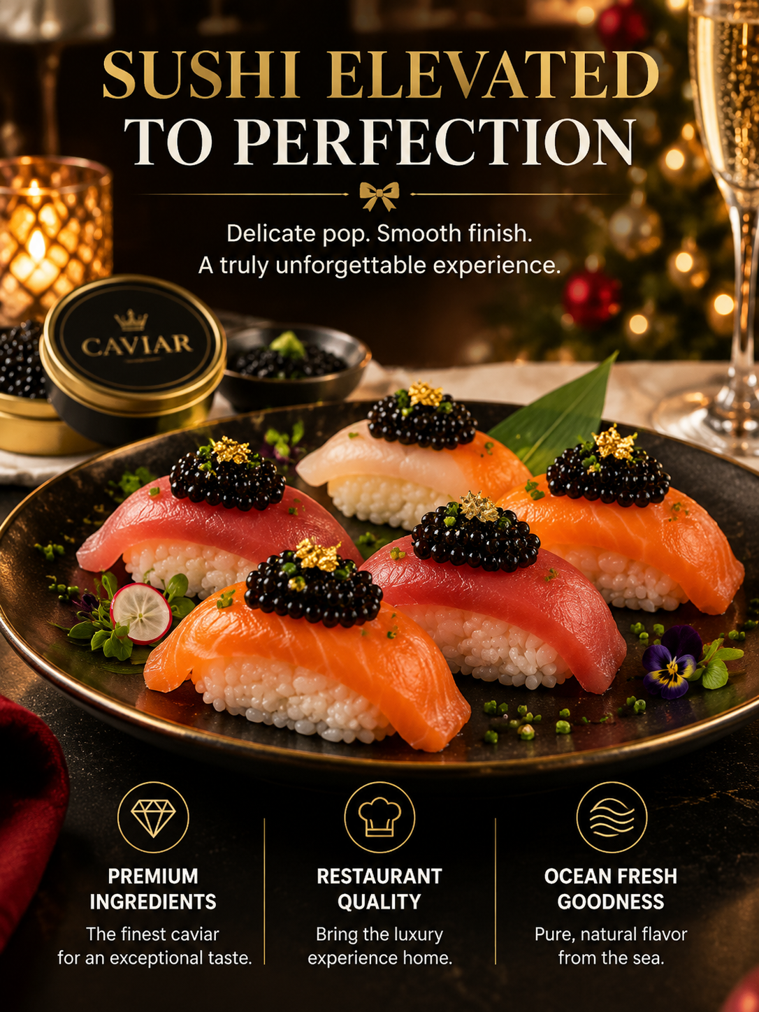 ✨Christmas Black Gold Sturgeon Caviar 🎄 Plump Pearl Luxury🥄 A Festive Ocean-Sourced Delicacy for Elegant Holiday Moments-lan