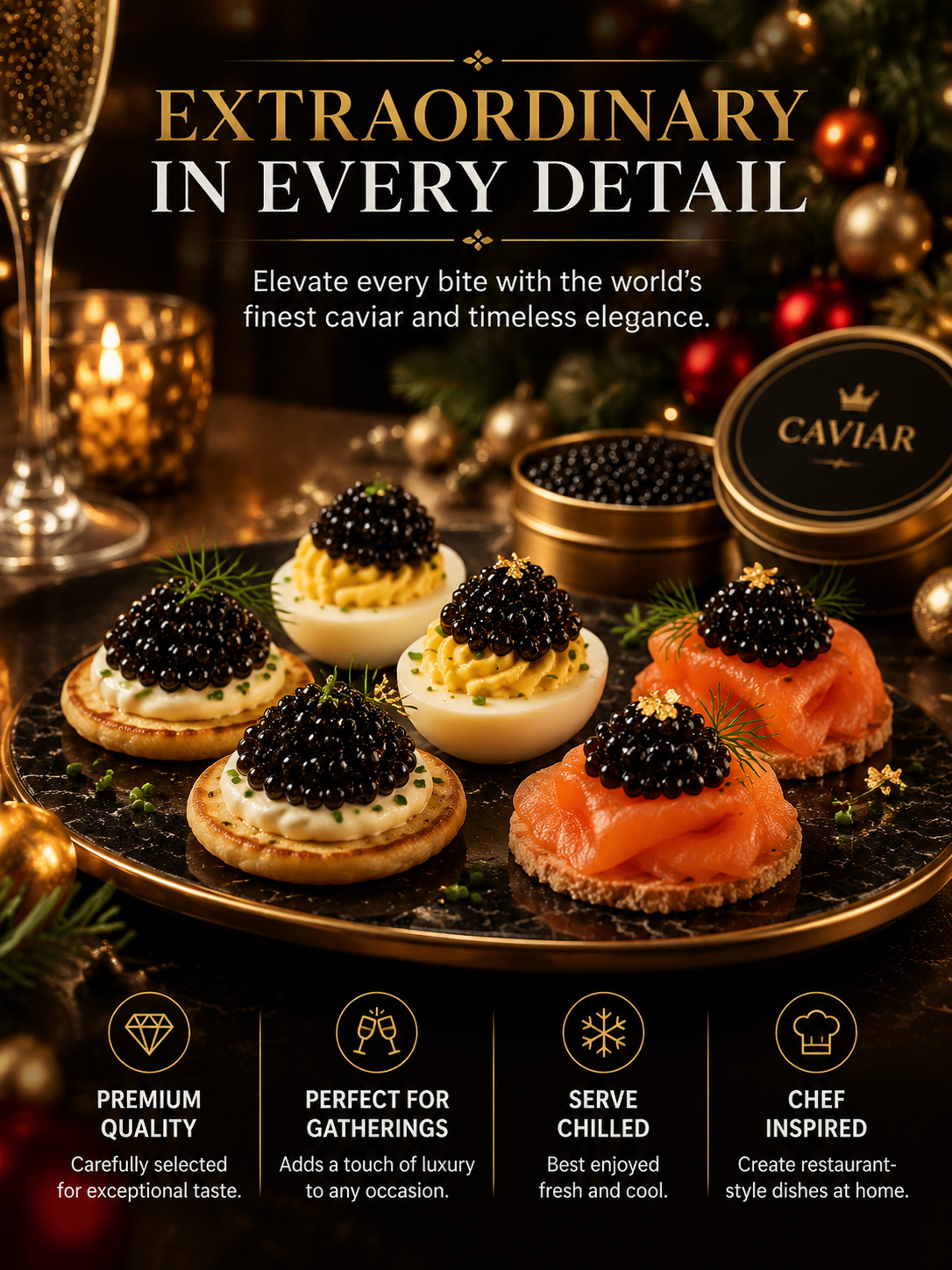 ✨Christmas Black Gold Sturgeon Caviar 🎄 Plump Pearl Luxury🥄 A Festive Ocean-Sourced Delicacy for Elegant Holiday Moments-lan