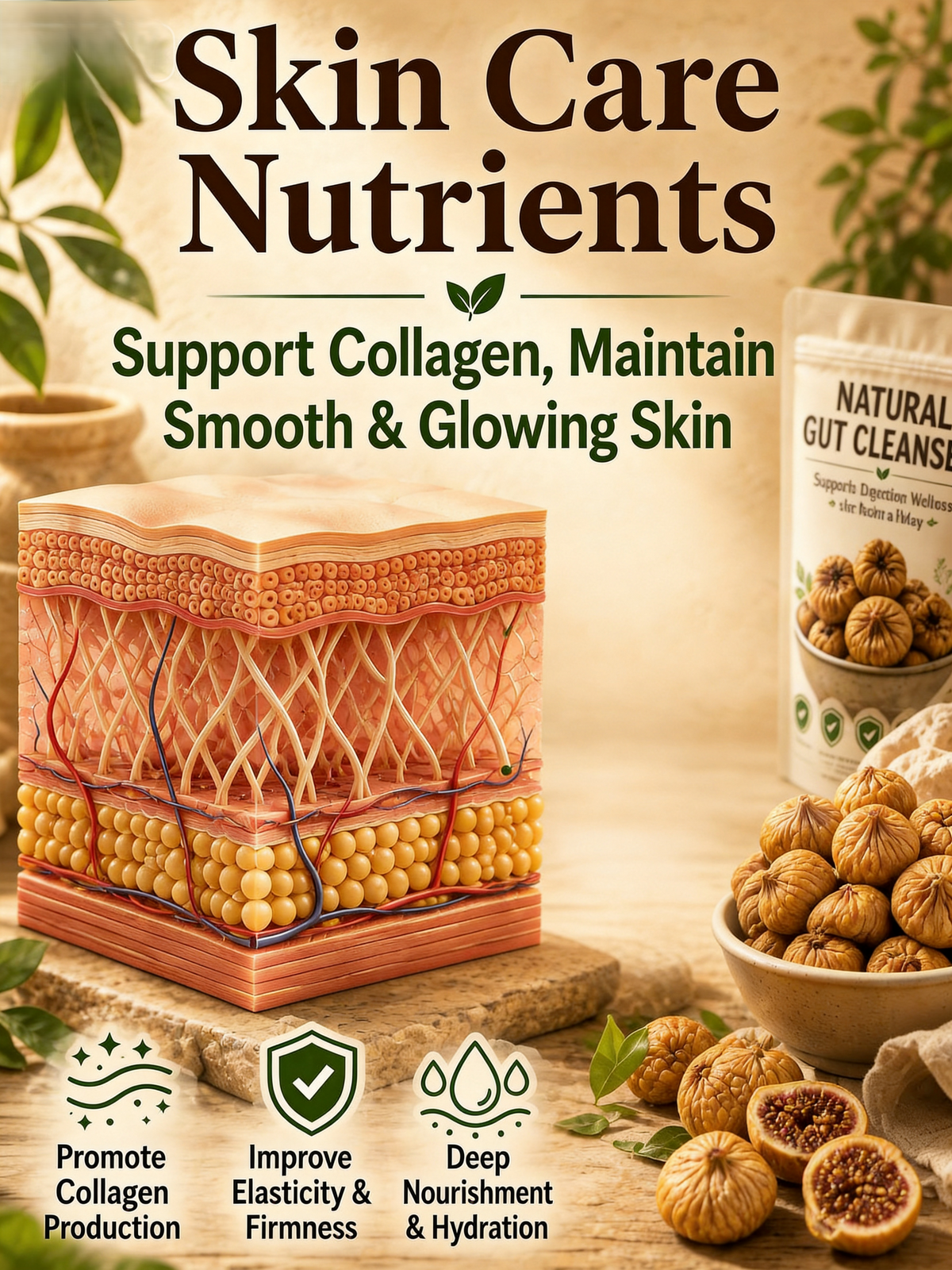 Higos naturales secados al sol – Snack de fruta dulce y masticable y saludable